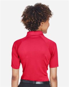 Harriton M211W Women’s Advantage Tactical Polo – Red (on model back)
