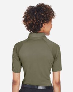 Harriton M211W Women’s Advantage Tactical Polo – Tactical Green (on model back)