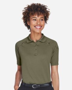 Harriton M211W Women’s Advantage Tactical Polo – Tactical Green (on model)