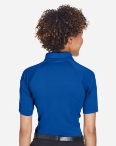 Harriton M211W Women’s Advantage Tactical Polo – True Royal (on model back)