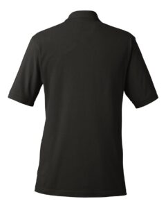 Harriton M200 Men’s Pique Polo – Black (back)