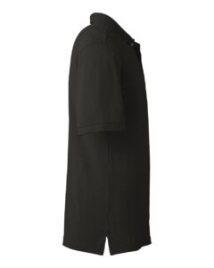 Harriton M200 Men’s Pique Polo – Black (side)