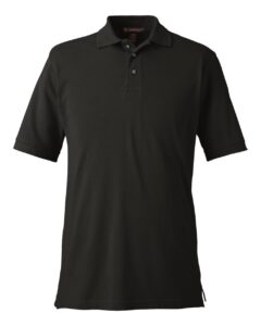 Harriton M200 Men’s Pique Polo – Black