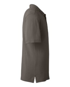 Harriton M200 Men’s Pique Polo – Charcoal (side)