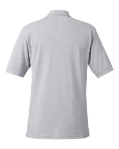 Harriton M200 Men’s Pique Polo – Grey Heather (back)