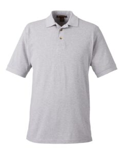 Harriton M200 Men’s Pique Polo – Grey Heather
