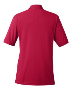 Harriton M200 Men’s Pique Polo – Red (back)