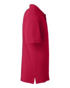 Harriton M200 Men’s Pique Polo – Red (side)