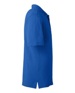 Harriton M200 Men’s Pique Polo – True Royal (side)