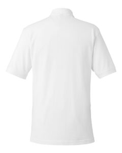 Harriton M200 Men’s Pique Polo – White (back)