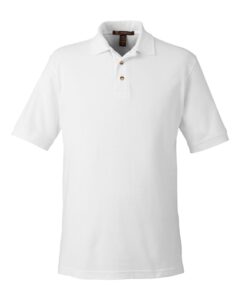 Harriton M200 Men’s Pique Polo – White