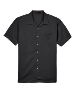 Harriton M570 Men’s Bahama Cord Camp Shirt – Black