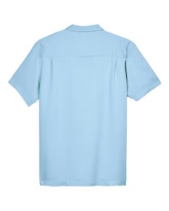 Harriton M570 Men’s Bahama Cord Camp Shirt – Cloud Blue (back)