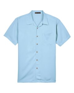 Harriton M570 Men’s Bahama Cord Camp Shirt – Cloud Blue