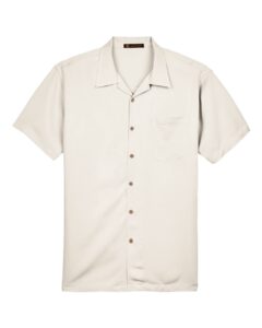 Harriton M570 Men’s Bahama Cord Camp Shirt – Cream
