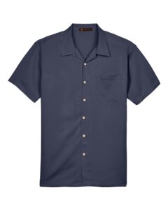 Harriton M570 Men’s Bahama Cord Camp Shirt – Navy