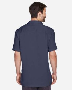 Harriton M570 Men’s Bahama Cord Camp Shirt – Navy (on model back)