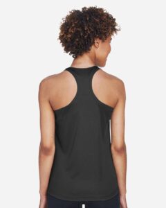 Team 365 TT11WRC Women’s Zone Performance Racerback Tank – Black (on model back)