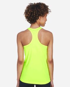 Team 365 TT11WRC Women’s Zone Performance Racerback Tank – Safety Yellow (on model back)
