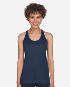 Team 365 TT11WRC Women’s Zone Performance Racerback Tank – Sport Dark Navy (on model)