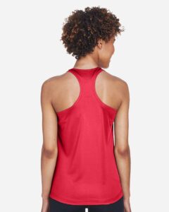 Team 365 TT11WRC Women’s Zone Performance Racerback Tank – Sport Red (on model back)