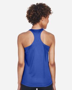 Team 365 TT11WRC Women’s Zone Performance Racerback Tank – Sport Royal (on model back)