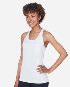 Team 365 TT11WRC Women’s Zone Performance Racerback Tank – White (on model side)