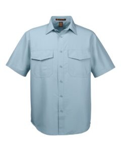Harriton M580 Men’s Key West Short Sleeve Performance Staff Shirt – Cloud Blue