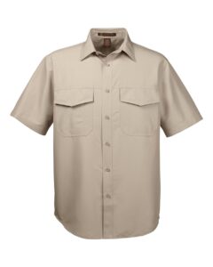 Harriton M580 Men’s Key West Short Sleeve Performance Staff Shirt – Khaki