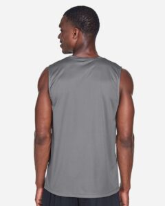 Team 365 TT11M Men’s Zone Performance Muscle T-Shirt – Sport Graphite (on model back)