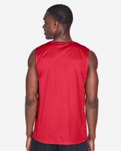 Team 365 TT11M Men’s Zone Performance Muscle T-Shirt – Sport Red (on model back)