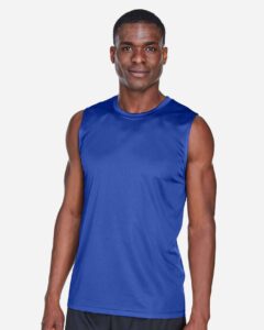 Team 365 TT11M Men’s Zone Performance Muscle T-Shirt – Sport Royal (on model)