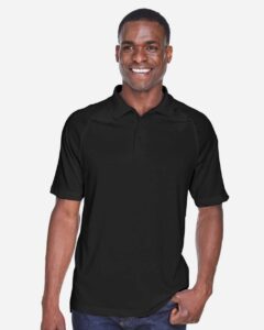 Harriton M211 Men’s Advantage Tactical Performance Polo – Black (on model)