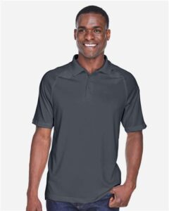 Harriton M211 Men’s Advantage Tactical Performance Polo – Dark Charcoal (on model)