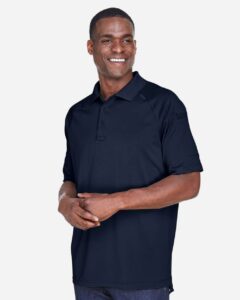 Harriton M211 Men’s Advantage Tactical Performance Polo – Dark Navy (on model side)