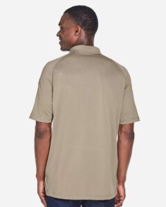 Harriton M211 Men’s Advantage Tactical Performance Polo – Desert Khaki (on model back)