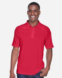 Harriton M211 Men’s Advantage Tactical Performance Polo – Red (on model)