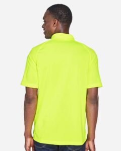 Harriton M211 Men’s Advantage Tactical Performance Polo – Safety Yellow (on model back)