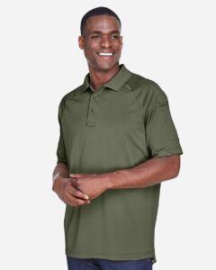 Harriton M211 Men’s Advantage Tactical Performance Polo – Tactical Green (on model side)
