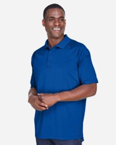 Harriton M211 Men’s Advantage Tactical Performance Polo – True Royal (on model side)