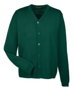 Harriton M425 Men’s Pilbloc™ V-Neck Button Cardigan Sweater – Hunter