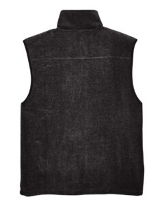 Harriton M985 Unisex Fleece Full-Zip Vest – Black (back)