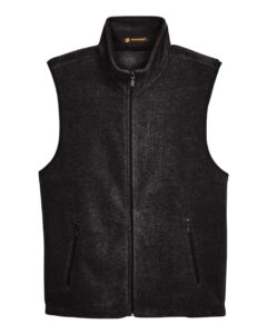 Harriton M985 Unisex Fleece Full-Zip Vest – Black