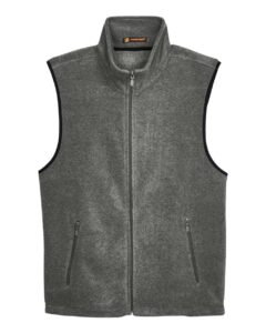 Harriton M985 Unisex Fleece Full-Zip Vest – Charcoal