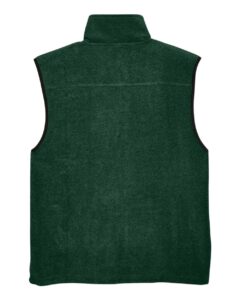Harriton M985 Unisex Fleece Full-Zip Vest – Hunter (back)