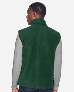 Harriton M985 Unisex Fleece Full-Zip Vest – Hunter (on model back)