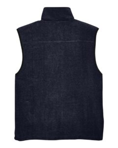 Harriton M985 Unisex Fleece Full-Zip Vest – Navy (back)