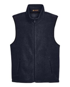 Harriton M985 Unisex Fleece Full-Zip Vest – Navy