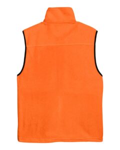 Harriton M985 Unisex Fleece Full-Zip Vest – Safety Orange (back)