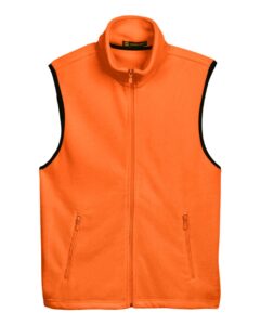 Harriton M985 Unisex Fleece Full-Zip Vest – Safety Orange